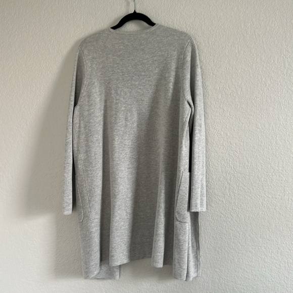 J. Crew Collarless Juliette Long Line Gray Cardigan. Size L - Picture 8 of 9